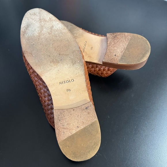 Nisolo Ama Woven Leather Mules Size 8.5 Color Honey Camel Tan NISOLO Slides - Picture 4 of 11
